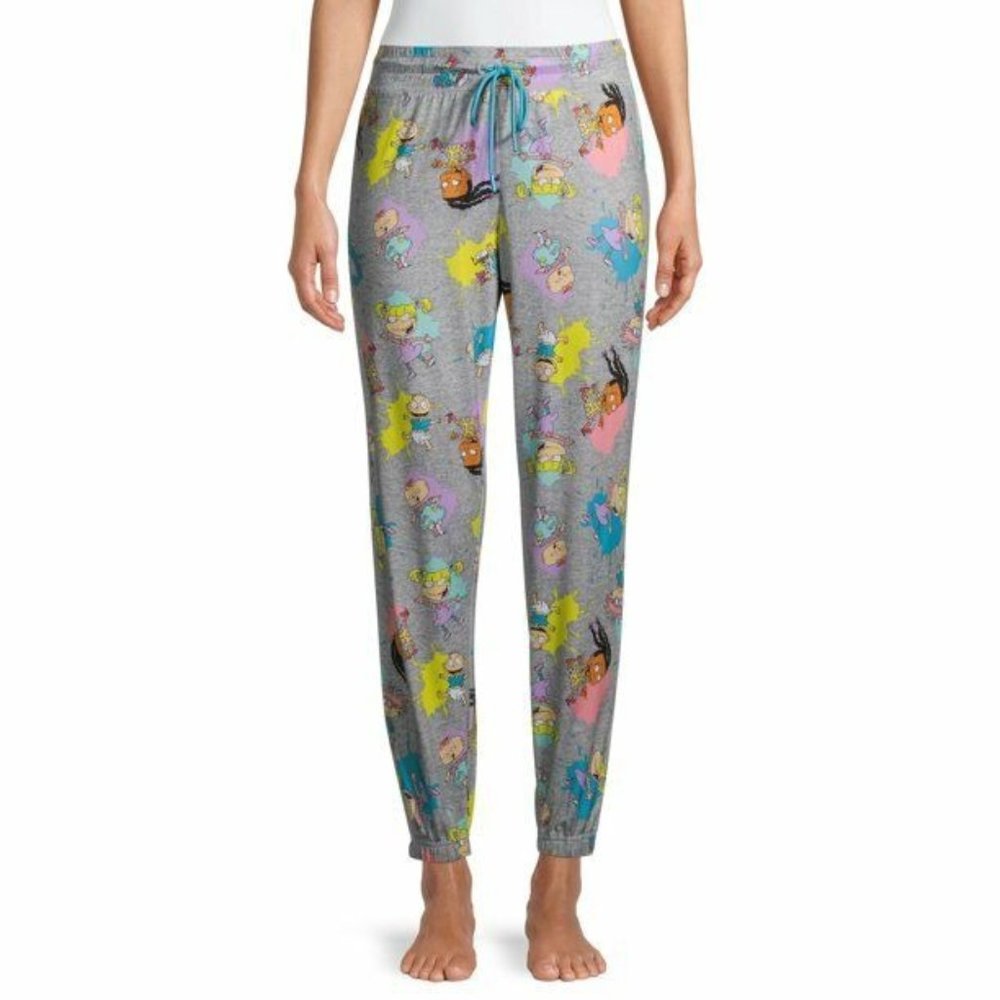 NEW Women's Printed Sleep Jogger by Briefly Stated size 3X (22W-24W)Grey Rugrats